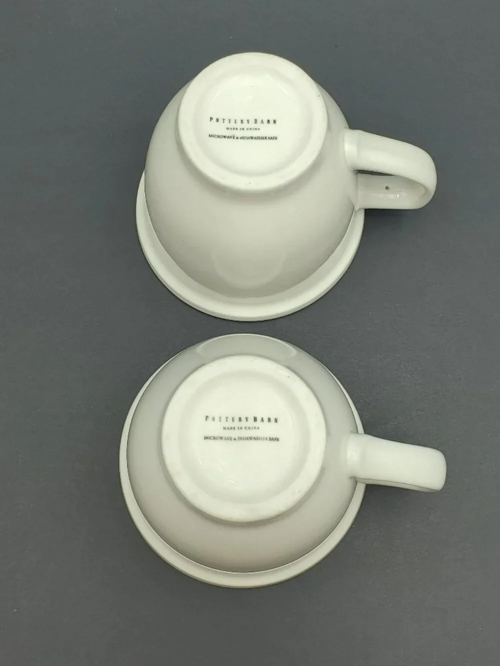 Pottery Barn Large White Rimmed Mugs Oversized White Soup Coffee Mugs
